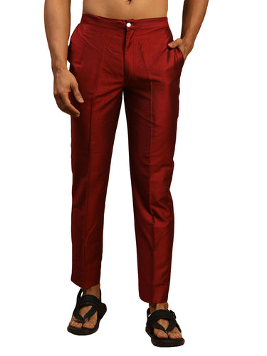 Vastramay Men's Maroon Viscose Pant Style Pyjama - Distacart